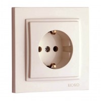 ⚡Розетка с заземлением 10А серии Despina (Mono Electric) Слоновая кость