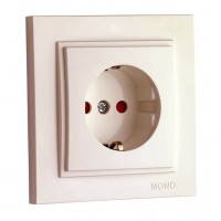 ⚡Розетка с заземлением и защитой от детей 16А серии Despina (Mono Electric) Слоновая кость