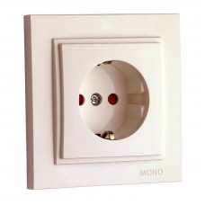 Розетка з заземленням та захистом від дітей 16А серії Despina (Mono Electric) Слонова кістка