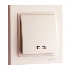 ⚡Выключатель одноклавишный с подсветкой 10А серии Despina (Mono Electric) Слоновая кость