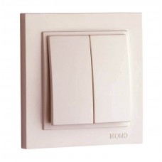 ⚡Выключатель двухклавишный 10А серии Despina (Mono Electric) Слоновая кость