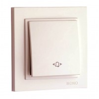 ⚡Кнопка звонка 10А серии Despina (Mono Electric) Слоновая кость