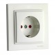 ⚡Розетка с заземлением и защитой от детей 16А серии Despina (Mono Electric) Белая