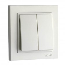 Вимикач двоклавішний 10А серії Despina (Mono Electric) Білий