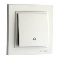 Вимикач одноклавішний прохідний 10А серії Despina (Mono Electric) Білий