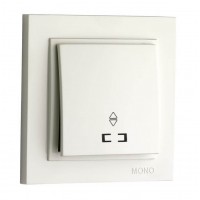 Вимикач одноклавішний прохідний з підсвічуванням 10А серії Despina (Mono Electric) Білий