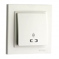 Вимикач одноклавішний прохідний з підсвічуванням 10А серії Despina (Mono Electric) Білий