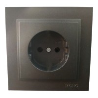 ⚡Розетка без заземления серии Despina (Mono Electric). Цвет Графит