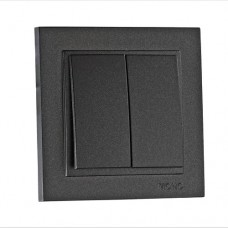 Вимикач двоклавішний серії Despina (Mono Electric). Колір Графіт