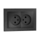 ⚡Розетка без заземления двойная серии Despina (Mono Electric). Цвет Графит