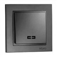 Вимикач одноклавішний з підсвічуванням серії Despina (Mono Electric). Колір Графіт