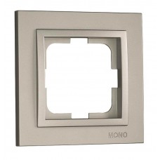 Рамка одноместная серии Despina (Mono Electric). Цвет Серебро