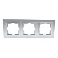 ⚡Рамка трехместная серии Despina (Mono Electric). Цвет Серебро