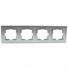 ⚡Рамка четырехместная серии Despina (Mono Electric). Цвет Серебро