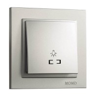 Кнопка для світла з підсвічуванням серії Despina (Mono Electric). Колір Срібло