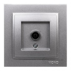 ⚡Розетка TV проходная с экраном (11 dB) серии Despina (Mono Electric). Цвет Серебро