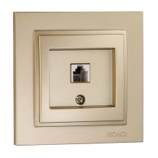 Розетка телефонна Євро (Rj11 623K) серії Despina (Mono Electric). Колір Титан