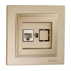 Розетка комп'ютерна (Rj45 Cat 6) серії Despina (Mono Electric). Колір Титан