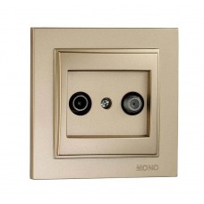 ⚡Розетка TV-Sat конечная (1 dB) серии Despina (Mono Electric). Цвет Титан