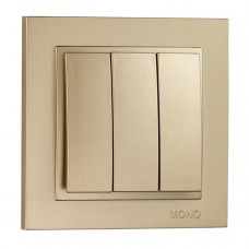 ⚡Выключатель трехклавишный серии Despina (Mono Electric). Цвет Титан