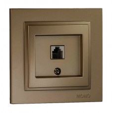 Розетка телефонна Євро (Rj11 623K) серії Despina (Mono Electric). Колір Бронза