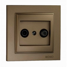 ⚡Розетка спутниковая проходная из серии Despina (Mono Electric). Цвет Бронза