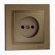 ⚡Розетка без заземления серии Despina (Mono Electric). Цвет Бронза
