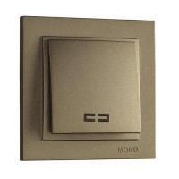 ⚡Выключатель одноклавишный с подсветкой серии Despina (Mono Electric). Цвет Бронза