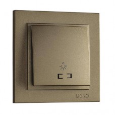 Кнопка для світла з підсвічуванням серії Despina (Mono Electric). Колір Бронза