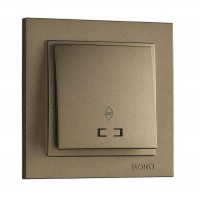 Вимикач одноклавішний прохідний з підсвіткою серії Despina (Mono Electric). Колір Бронза
