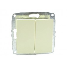 ⚡Механизм выключателя двухклавишный 10А серии Despina (Mono Electric) Крем с клавишей