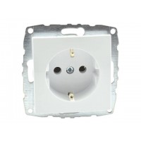 Механізм розетки з заземленням 10А серії Despina (Mono Electric) Біла з панелью