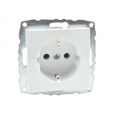 ⚡Механизм розетки с заземлением 10А серии Despina (Mono Electric) Белая с панелью