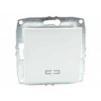 Механізм одноклавішного вимикача з підсвічуванням 10А серії Despina (Mono Electric) Білий з клавішею