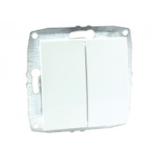 ⚡Механизм выключателя двухклавишный 10А серии Despina (Mono Electric) Белый с клавишей