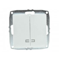 ⚡Механизм выключателя двухклавишный с подсветкой 10А серии Despina (Mono Electric) Белый с клавишей