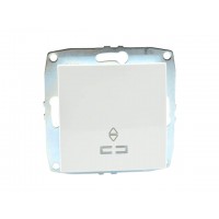 Механізм одноклавішного вимикача прохідного з підсвічуванням 10А серії Despina (Mono Electric) Білий з клавішею