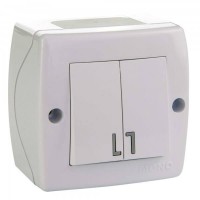 Выключатель двухклавишный серии Octans. Цвет Белый