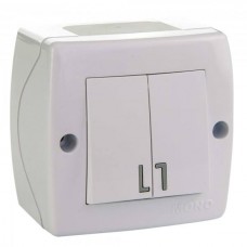 Выключатель двухклавишный серии Octans. Цвет Белый