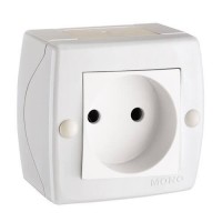 ⚡Розетка без заземления серии Octans (Mono Electric). Цвет Белый