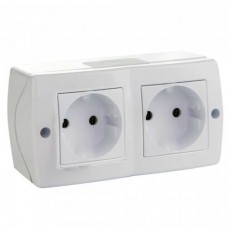 Розетка двойная без заземления серии Octans. Цвет Белый