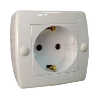 ⚡Розетка с заземлением серии Octans (Mono Electric). Цвет Белый