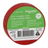 ⚡Изолента Schneider Electric ПВХ 19мм/20м. Цвет "Красный" (2420100)