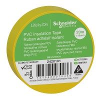 ⚡Изолента Schneider Electric ПВХ 19мм/20м. Цвет "Желтый" (2420101)
