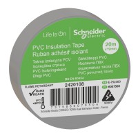 ⚡Изолента Schneider Electric ПВХ 19мм/20м. Цвет "Серый" (2420108)