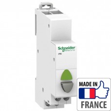 Кнопка управления на DIN-рейку Schneider Electric Acti 9 iPB, простая кнопка с индикатором, 1NO (12-48В)