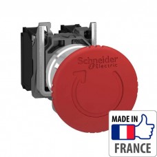 XB4BS8442 Кнопка аварійної зупинки Schneider Electric XB4-B, червона, метал. основа, 1NC