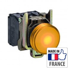 XB4BW35B5 Кнопка з підсвічуванням Schneider Electric XB4-B, жовтий світлодіод, метал. основа, 1NO/1NC, 24В