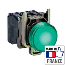 XB4BW33B5 Кнопка з підсвічуванням Schneider Electric XB4-B, зелений світлодіод, метал. основа, 1NO/1NC, 24В