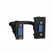 ⚡Розетка HD15 female (VGA) 1 модуль Unica New антрацит (NU343254)